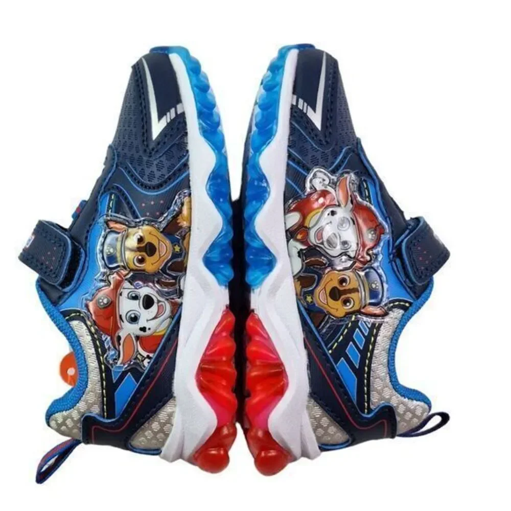 Paw Patrol Toddler Boys Light up Sneakers Size 7 Blue‎ Slip on Lightweight Shoes